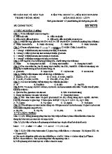 Đề kiểm tra học kỳ II môn Hóa học Lớp 9 - Mã đề 313 - Năm học 2019-2020 - Sở giáo dục và đào tạo TP. Đà Nẵng